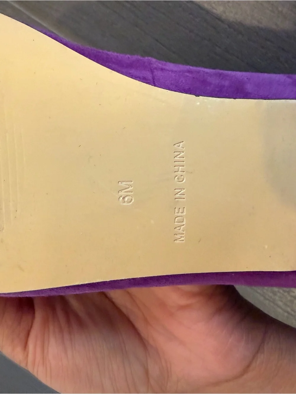 Talbots Purple Suede Ballet Flats with Gold Ring Detail